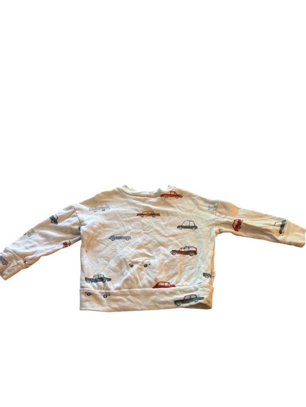 Childhoods 2T Car Print Sweatshirt Cream Toddler Boys Long Sleeve Pullover - Picture 2 of 4